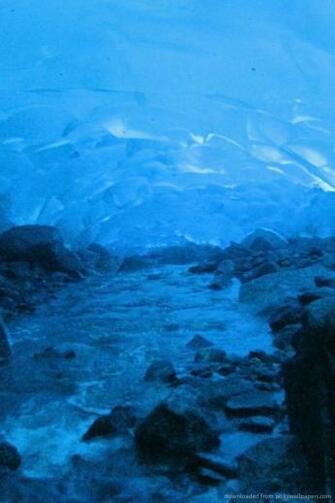 Blue Ice Cave Wallpaper Deep For iPhone