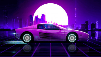 Ferrari Synthwave Wallpaper Retrowave HD