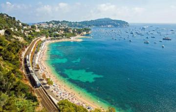 Wallpaper Beach Coast France Yachts Train Panorama Railroad
