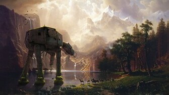 At Sierra Nevada Fantasy Landscape HD Wallpaper
