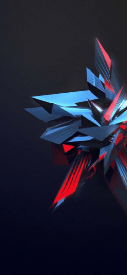 A Blue And Red Abstract Design On Black Background
