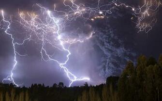 Lightning Thunder Volcano Wallpaper