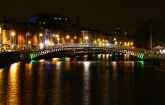 Dublin Ireland Bridge River Canal Embankment House Night