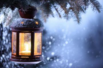 Winter Background With Lantern Gallery Yopriceville