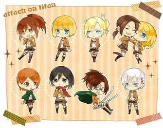 Chibi Girls Attack On Titan Wallpaper