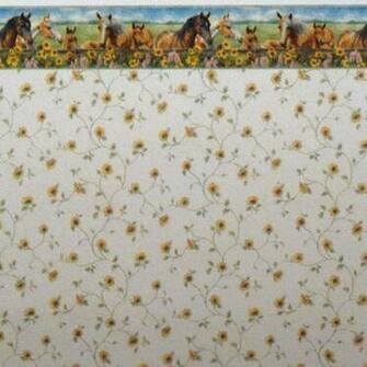 Wallpaper Horses And Sunflowers Stewart Dollhouse Creations