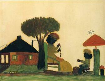 The Apple Paring American Folk Art Wallpaper Image