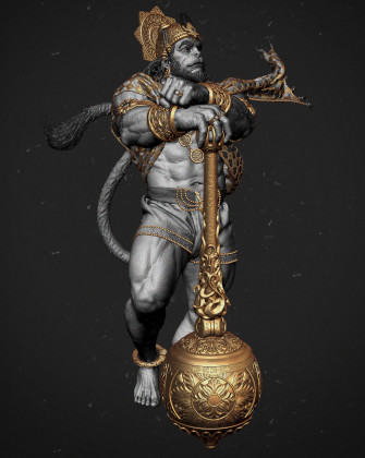 Hanuman Holding Gada 4k HD 3d Wallpaper