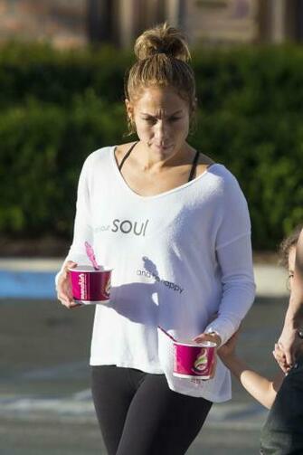Jennifer Lopez In Black Spandex Out Calabasas