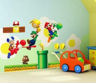 Super Mario Pvc Decorativo De La Pared Etiqueta Extra Ble Y
