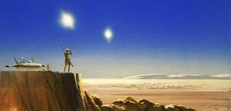 Landscapes Star Wars Sun Movies Futuristic Desert