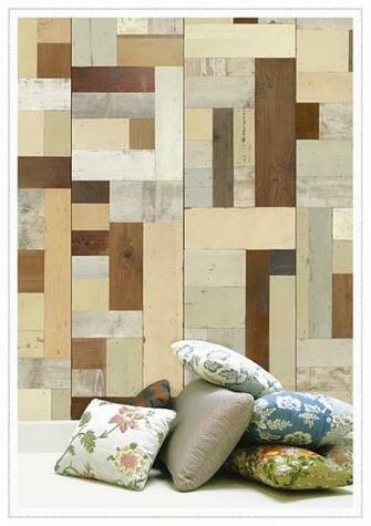 More Faux Reclaimed Wood Wallpaper Modern Family Room