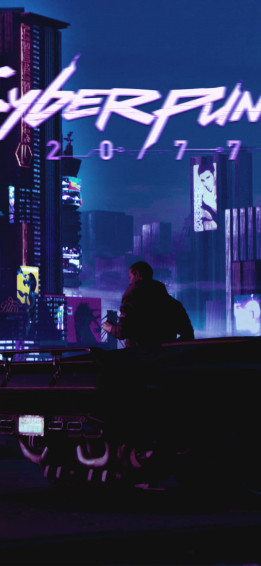 iPhone Xs Cyberpunk Background Wallpaper