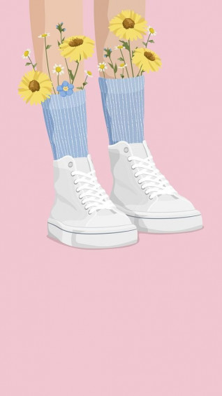 Cute Shoes Cartoon iPhone Wallpaper