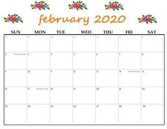 Floral February Calendar Wallpaper For Kids Students