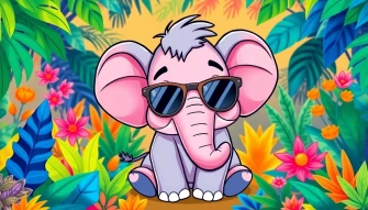 Cut Cool Cartoon Elephant Wallpaper