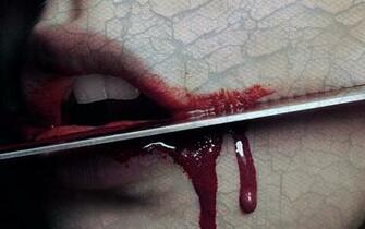 Dark Gothic Emo Blood Horror Scary Creepy Spooky Knife Weapon Death