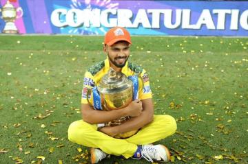 Ruturaj Gaikwad Poses With The Ipl Trophy Espncricinfo