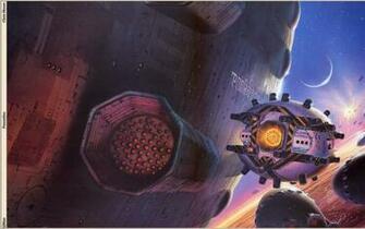 Outer Space Futuristic Retro Concept Art Science Fiction Drawings