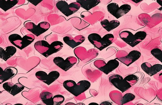 Pink And Black Heart Wallpaper