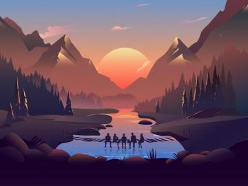 Illustration Landscape Wallpaper Top