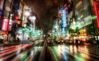 Tokyo Street Scene HD Wallpaper
