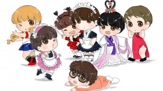 Bts Cartoon Wallpaper