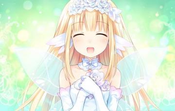 Wallpaper Anime Fairy Art Girl Bouquet Hyperdimension