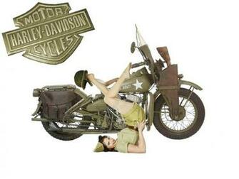 Harley Davidson Wla With Pin Up Wallpaper