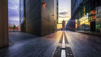 Bustling City Building Windows Wallpaper