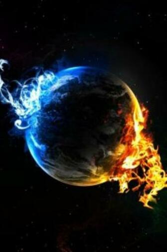Earth Between Fire And Ice Wallpaper For Apple iPhone Hellaphone