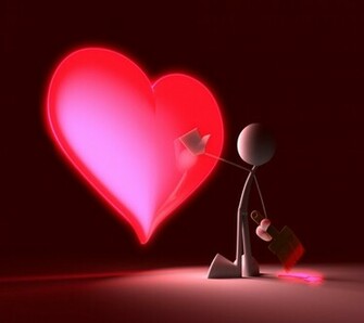 Cute Robot And Heart Android Wallpaper Cellphone HD