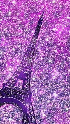 Purple Eiffel Tower iPhone Android Glitter Wallpaper I Created For