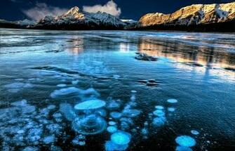 Ice 4k Mountain Canada Abraham Lake Nature