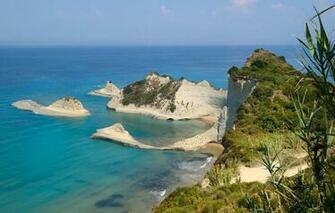 Wallpaper Sea Shore Rock Beach Corfu Image For Desktop