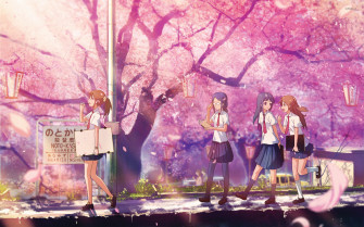 School Girls On A Spring Day Wallpaper