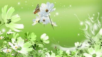 Green Flowers Wallpaper All New