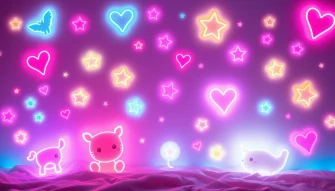 Aesthetic Cute Neon Wallpaper