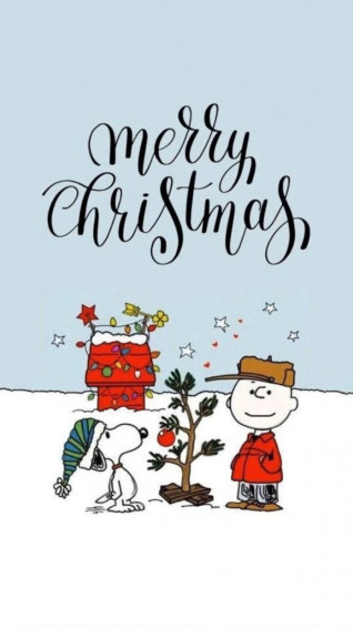 Snoopy Charlie Christmas Greeting iPhone Wallpaper