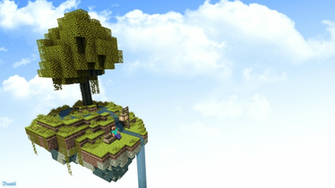 Floating Island Minecraft Gallery Wallpaper