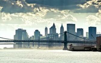 Wallpaper New York Manhattan Panorama River