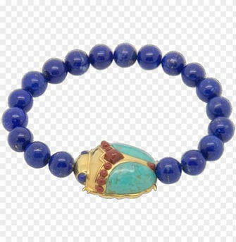 Turquoise Scarab Lapis Lazuli Bead Bracelet By Amanda