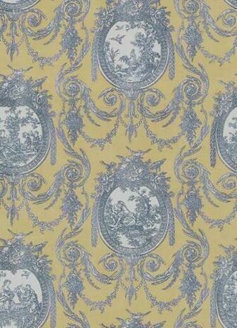 Toile Porcelain Waverly Fabrics Wallpaper