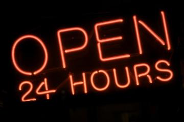 Sign Open Neon Time Wallpaper