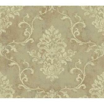 Brandywine Damask Scroll Wallpaper Bedroom