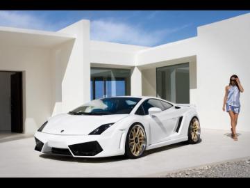 Imsa Lamborghini Gallardo Lp Gtv Front And Side Girl