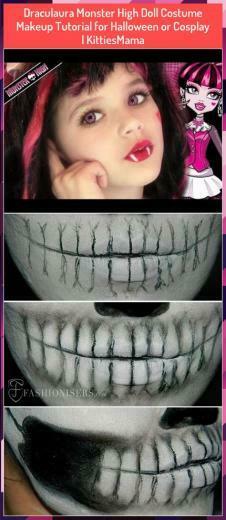 Draculaura Monster High Doll Costume Makeup Tutorial For Halloween