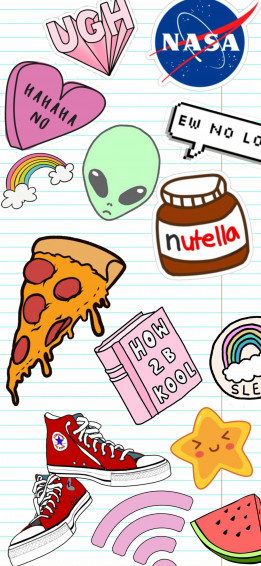 School Notebook Stickers Wallpaper