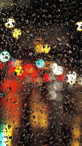 Bokeh Traffic Lights Rain Drops Window Glass 4k Ultra HD Mobile