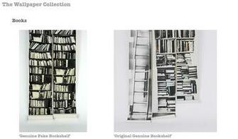 Genuine Fake Bookshelf Wallpaper By Deborah Bowness Book Art